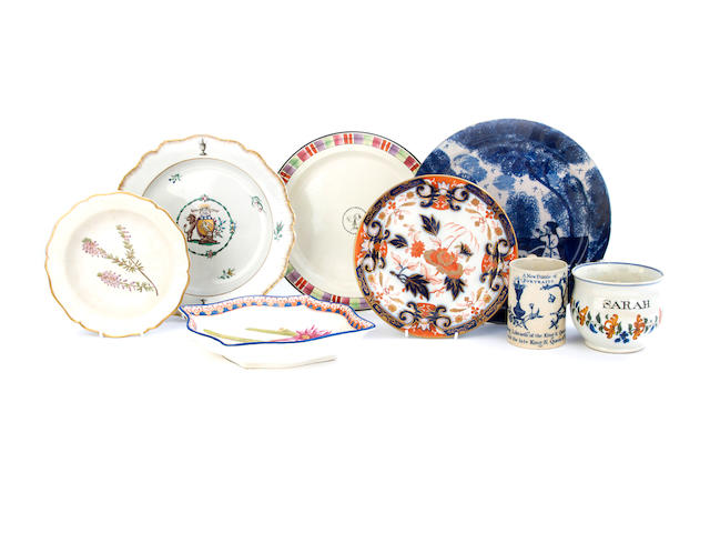 A group of Welsh and Welsh style earthenware and a Dutch Delft plate