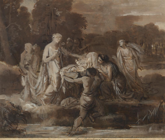 French School, circa 1800 The Finding of Moses