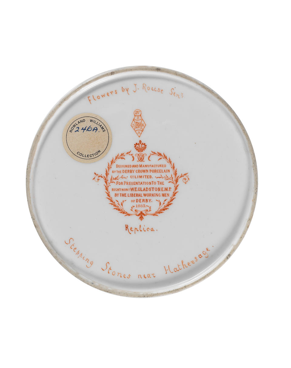 A pair of Derby Crown Porcelain Company Gladstone Service plates, circa 1883