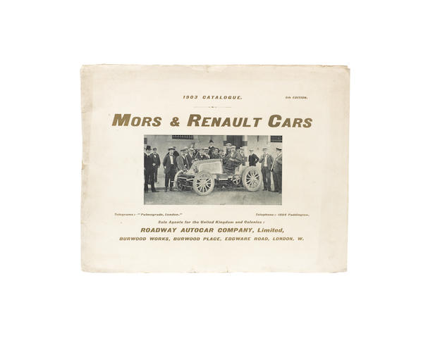 A 1903 sales brochure for Mors & Renault Cars,   ((2))
