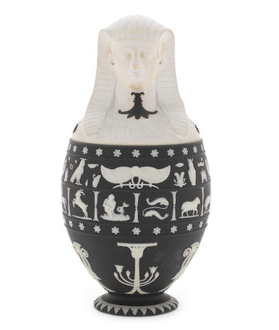 A Wedgwood jasperware canopic jar and cover, first half 19th century