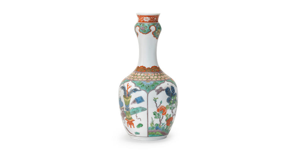 A very rare Meissen Famille verte vase, circa 1735