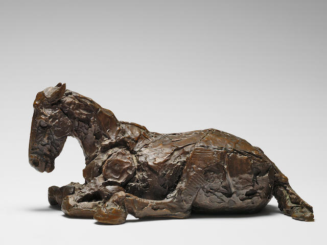 Dame Elisabeth Frink R.A. (British, 1930-1993) Horse in the Rain IV 43.3 cm. (17 in.) long (Conceived circa 1984)