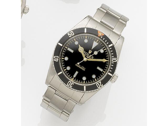 Rolex. A stainless steel automatic bracelet watch Submariner, Ref:5508, Serial No.488***, Circa 1958