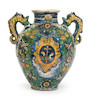 Thumbnail of A Montelupo maiolica armorial wet drug jar, mid 17th century image 1