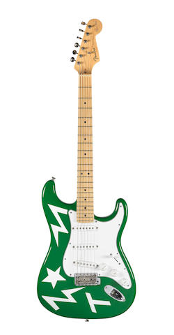 Ed Sheeran:  'Green T' Fender Stratocaster Eric Clapton Signature Model guitar used by Ed Sheeran on his X world tour 2015, Serial No. SZ2201386,