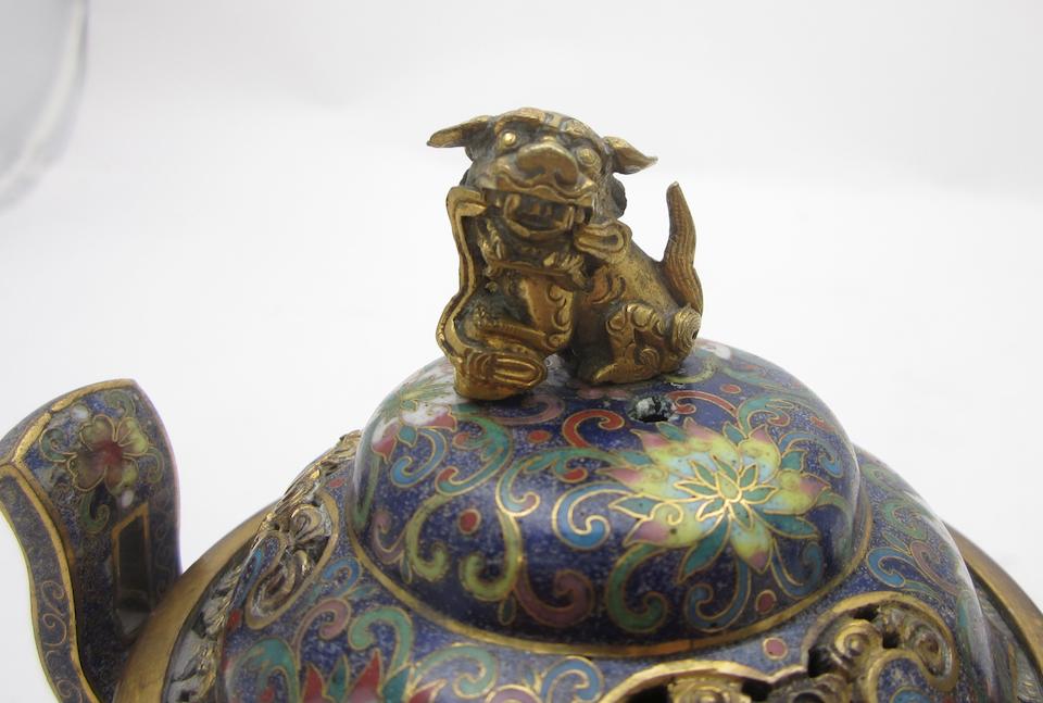 A cloisonn&#233; incense burner  Early 20th century