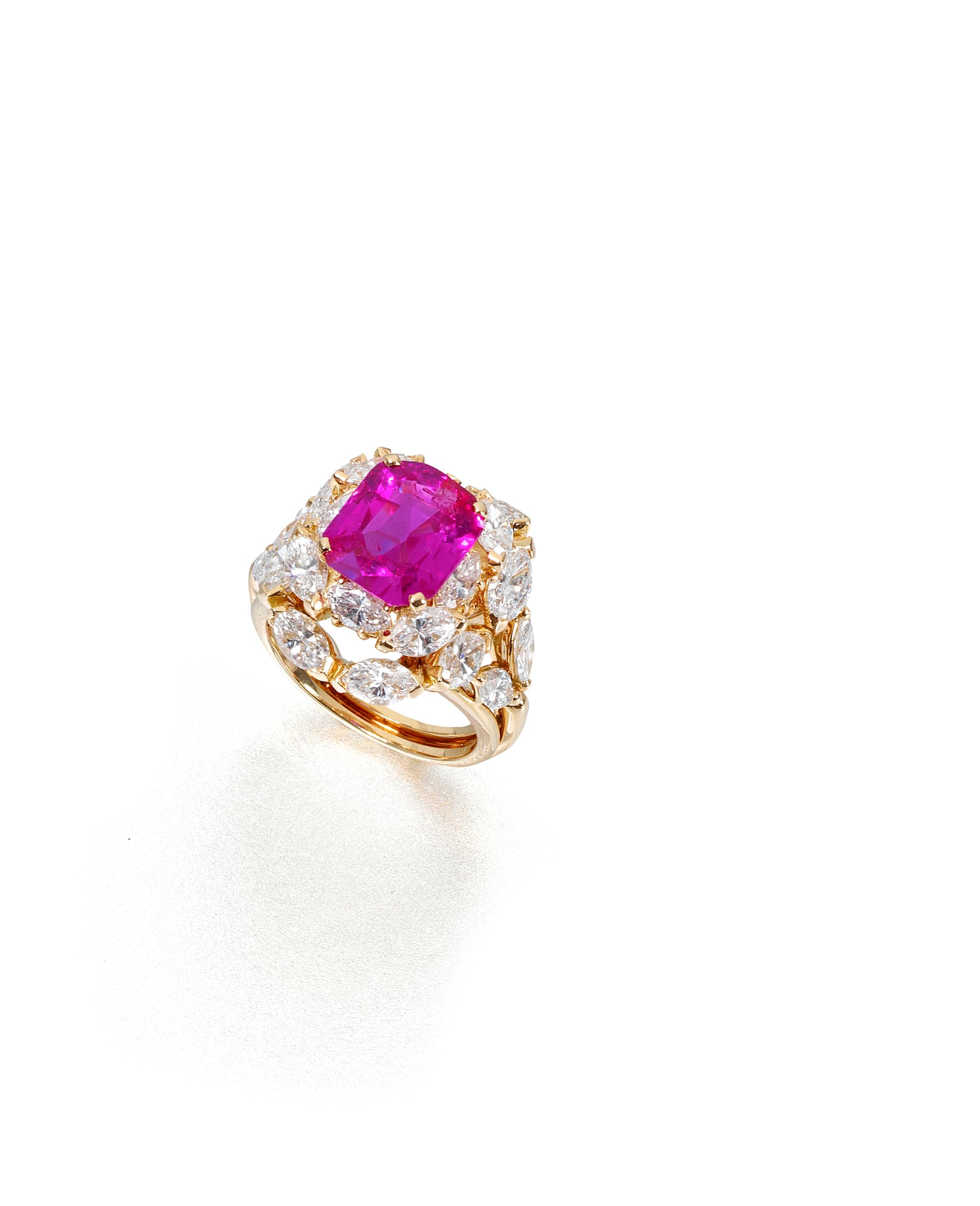 A ruby and diamond ring