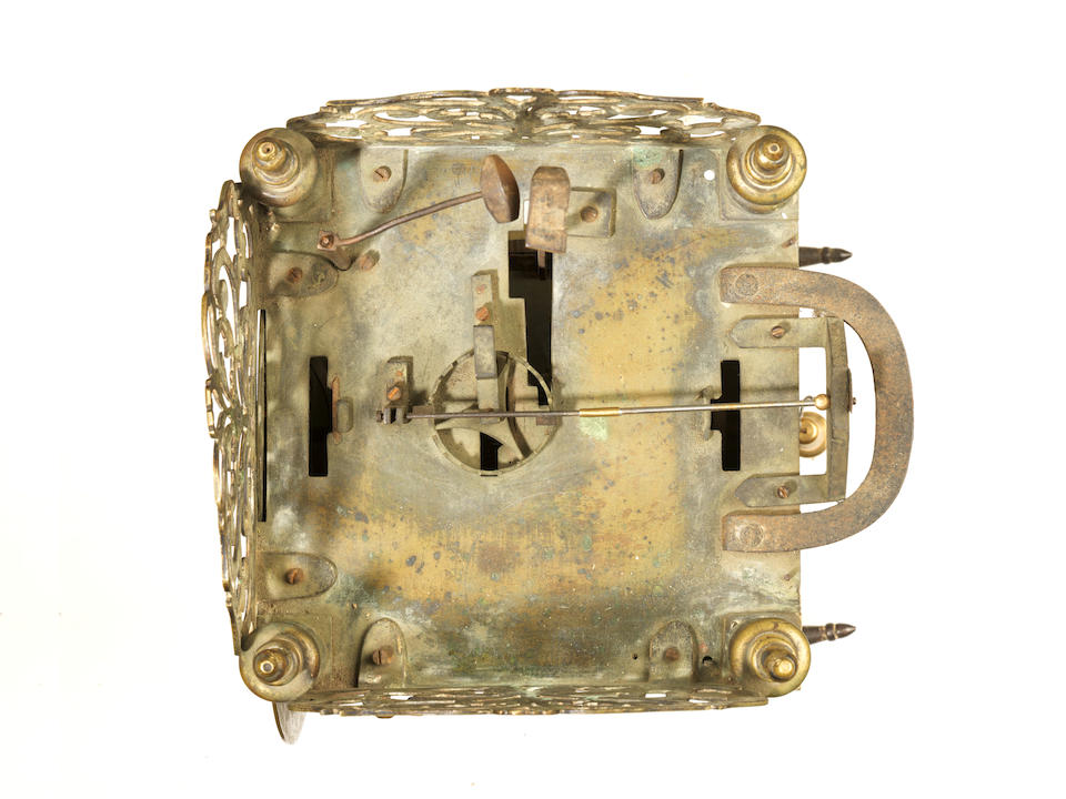 An exceptionally large and rare late 17th century brass Chamber clock Perres, London
