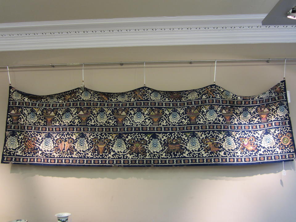 A horizontal embroidered hanging 19th century