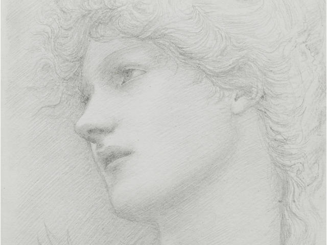 Sir Edward Coley Burne-Jones, Bt., ARA, RWS (British, 1833-1898) Head study of a girl in profile