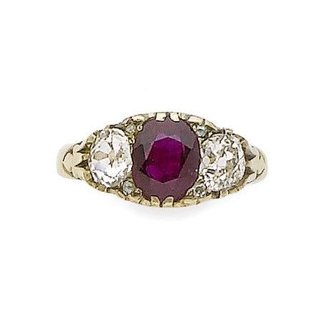 A ruby and diamond ring
