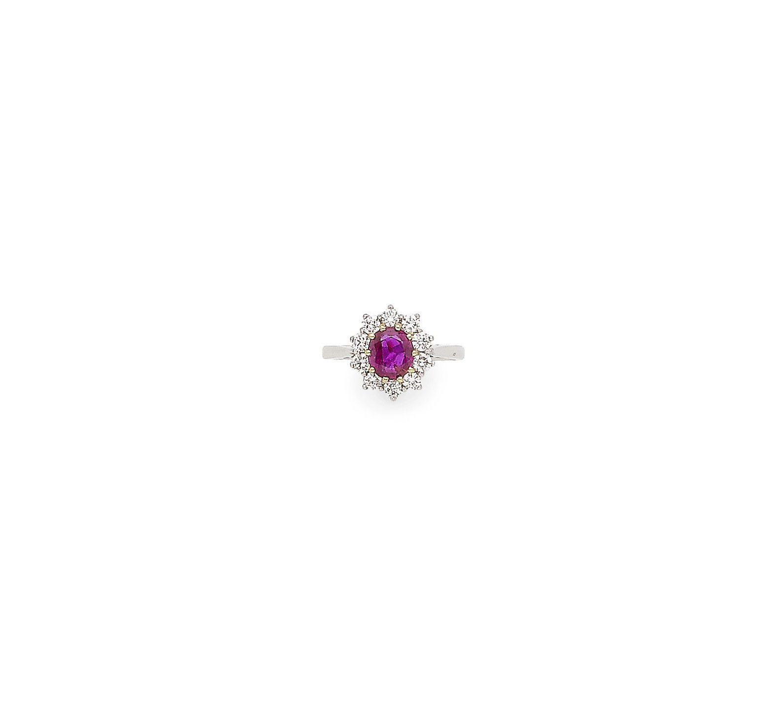 A ruby and diamond cluster ring, by Garrard & Co.,