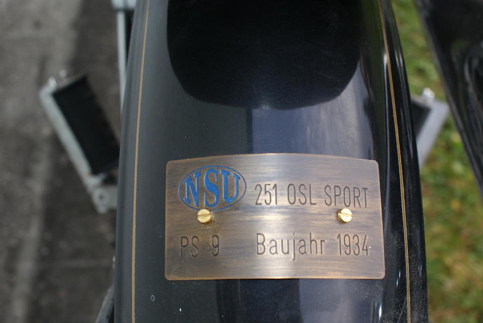 NSU OSL 251 241 cm3 1934  Frame no. 8627P3 Engine no. 167667