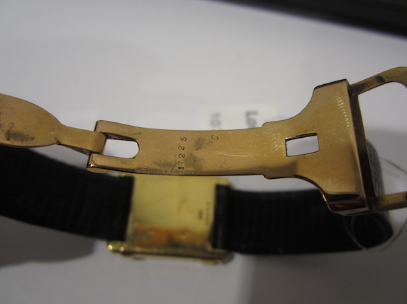 Bonhams : Cartier. An 18K gold manual wind bracelet watch Tank Chinoise,  Circa 1940