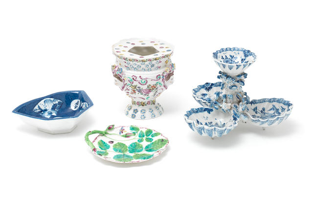 Four shapes in Bow porcelain, circa 1758-65