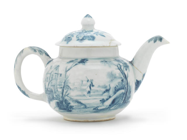 An exceptional Limehouse teapot and a cover, circa 1746-48