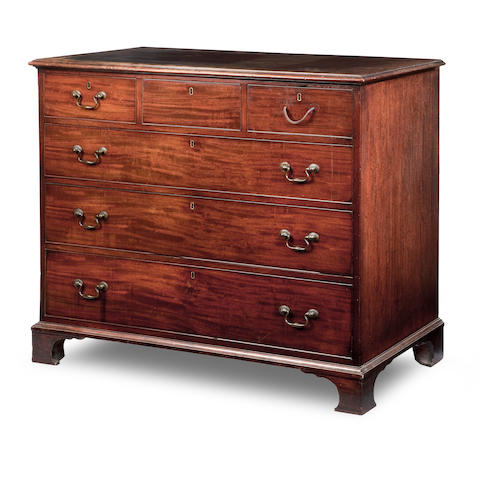 A Scottish George III Mahogany Chest Possibly by Thomas Chippendale or Alexander Peter, third quarter 18th century