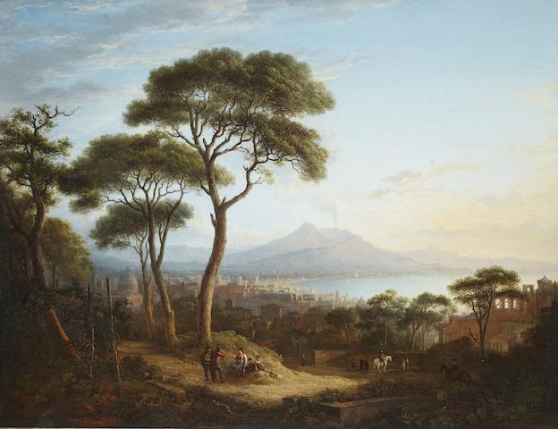 Alexander Nasmyth (British, 1758-1840) Veduta di Napoli da Posillipo; Veduta della costa Sorrentina  each 68.7 x 89.9cm (27 1/16 x 35 3/8in). ((2))