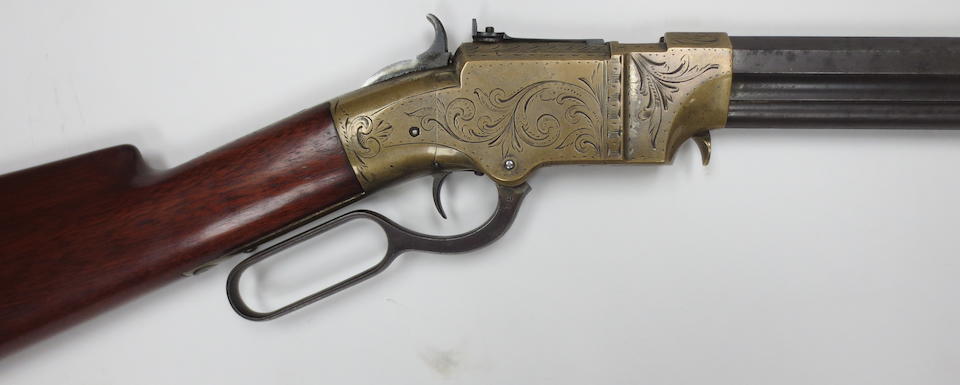 A Very Rare .41 Volcanic Factory Engraved Lever-Action Rim-Fire Carbine