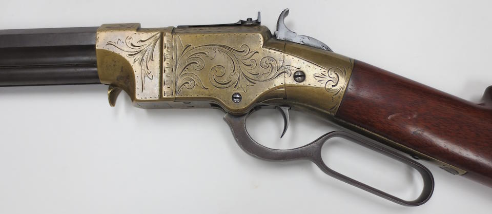 A Very Rare .41 Volcanic Factory Engraved Lever-Action Rim-Fire Carbine