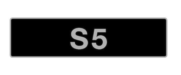 Vehicle Registration Number 'S5' on retention V778 certificate