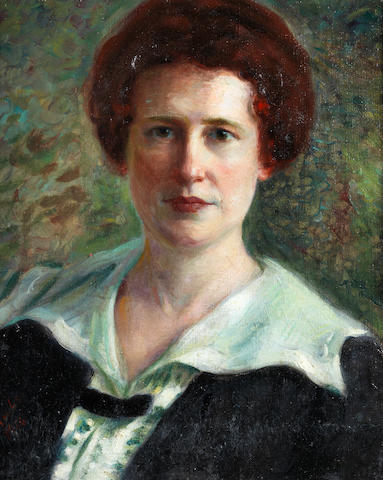 Khalil  Saleeby (Lebanon, 1870-1928) Portrait of Carrie Aude (The artists wife)