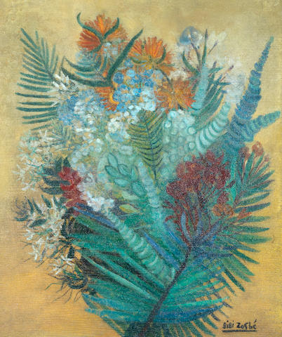 Bibi  Zogbe (Lebanon, 1890-1973) Flores de mi Jardin