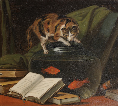Attributed to Martin Ferdinand Quadal (Nietschitz 1736-1811 St. Petersburg) Ode on the Death of a Favourite Cat Drowned in a Tub of Goldfishes image 1