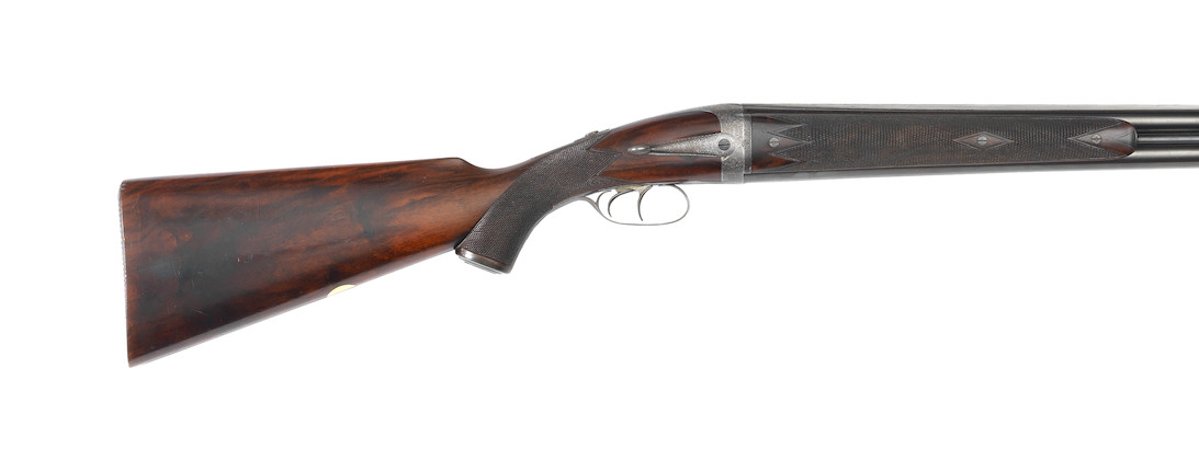 A fine and extremely rare 12-bore side-opening over-and-under round-action ejector gun by J. Dickson & Son, no. 4178, The first of only four ever made image 5