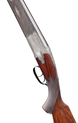 A fine and extremely rare 12-bore side-opening over-and-under round-action ejector gun by J. Dickson & Son, no. 4178, The first of only four ever made image 4