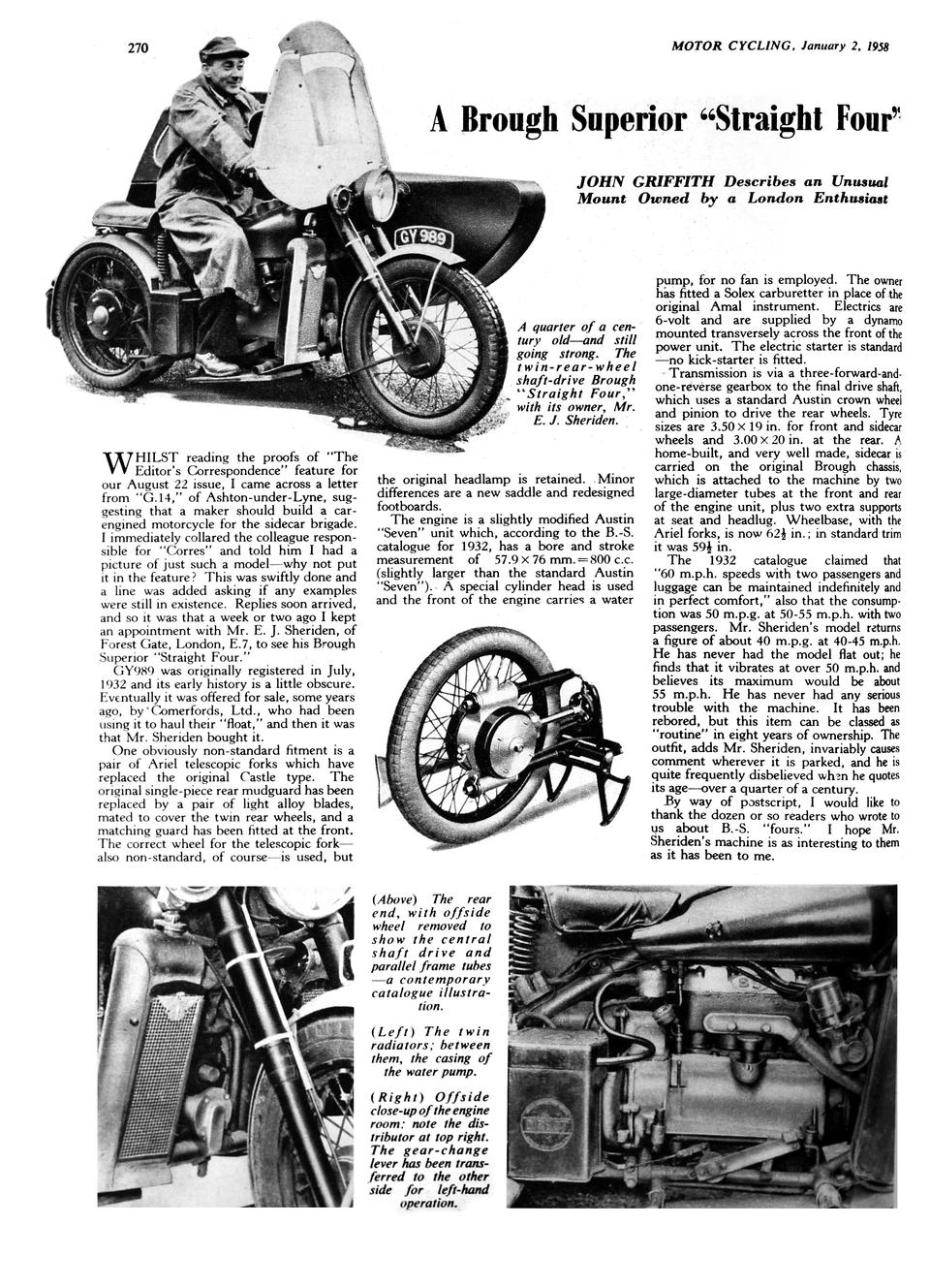 From the estate of the late Frank Vague, The ex-Hubert Chantrey,1932 Brough Superior 800cc Model BS4 Project Frame no. 4004 Engine no. M131039