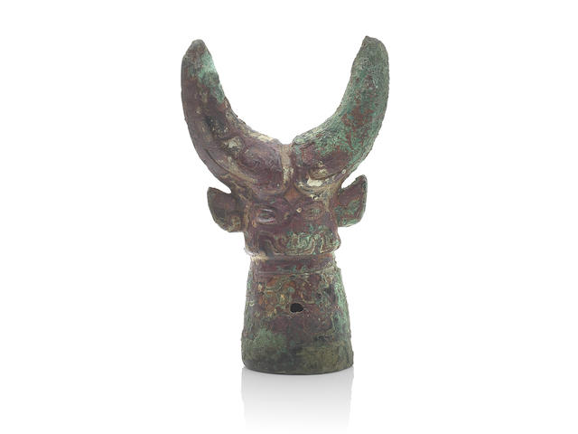 A bronze pole finial Shang Dynasty