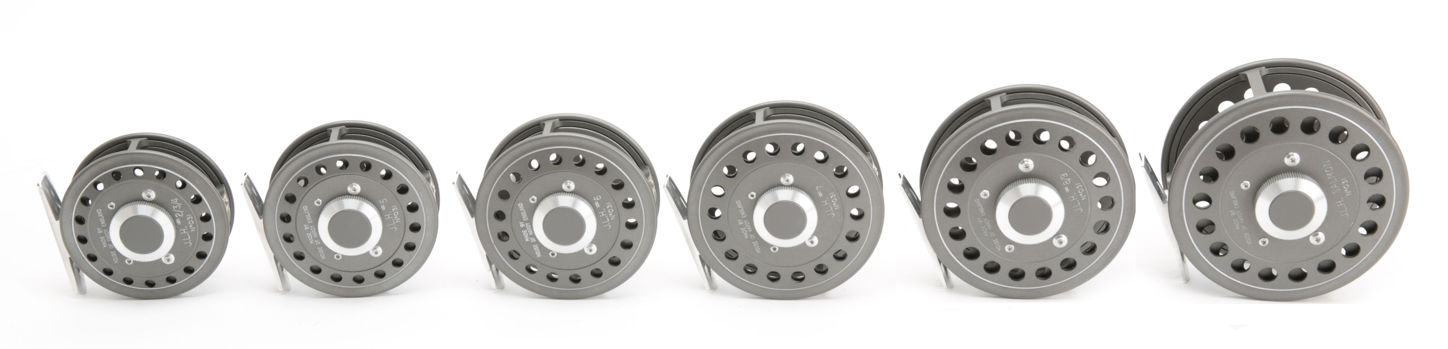 Bonhams : A Hardy The JLH limited edition numbered Fly Reel Set ((6))