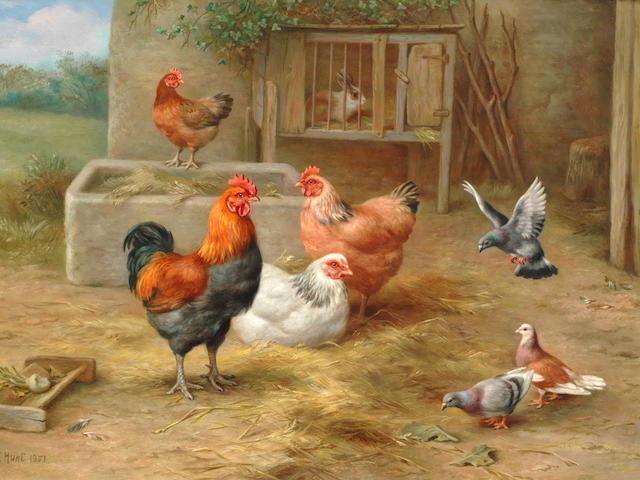 Edgar Hunt (British, 1876-1953) The pecking order