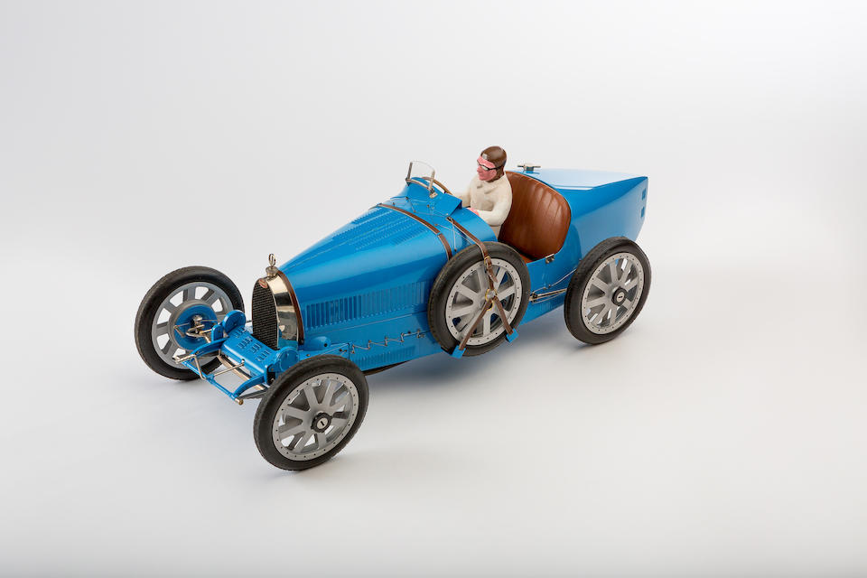 A 1:8 scale model of a Bugatti Type 35 Grand Prix de Lyon by J.P. Fontenelle