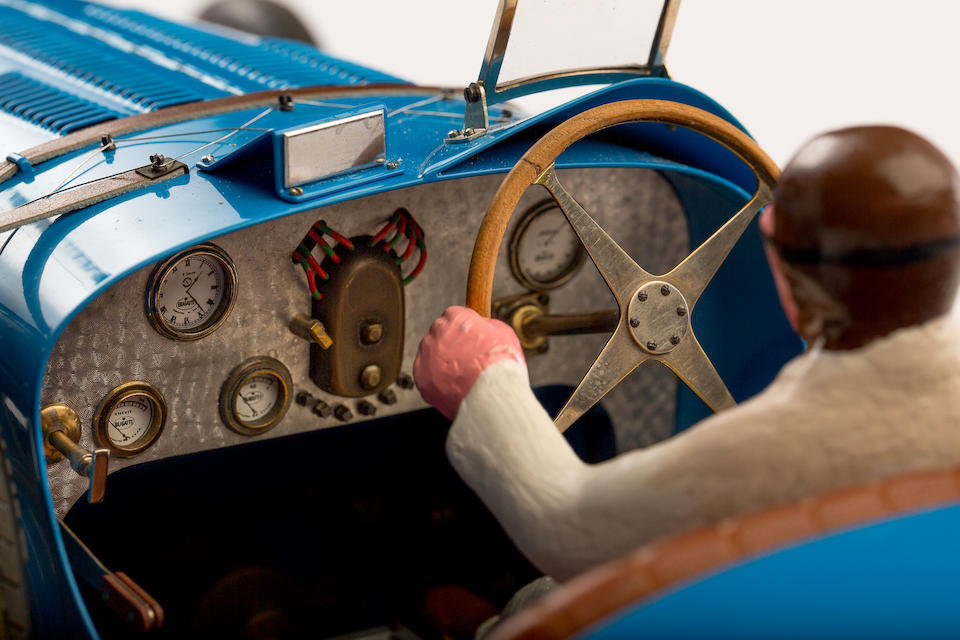 A 1:8 scale model of a Bugatti Type 35 Grand Prix de Lyon by J.P. Fontenelle