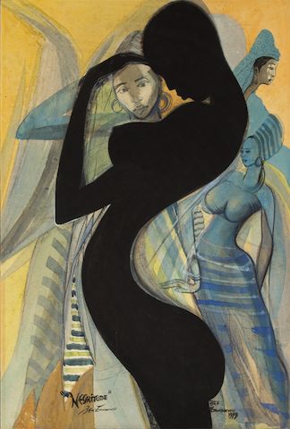 Benedict Chukwukadibia Enwonwu M.B.E (Nigerian, 1917-1994) 'Negritude'