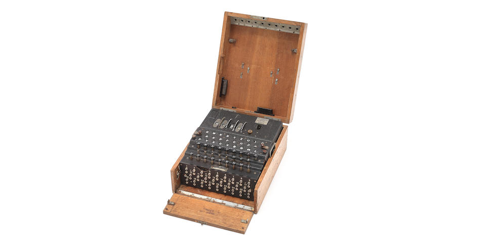 A rare 4-rotor Enigma U-Boot kriegmachine,  manufacturer by Olympia, German,  dated 1944,