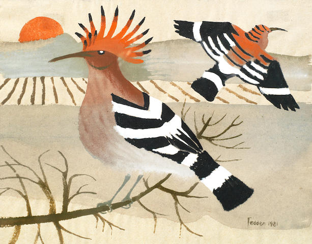 Mary Fedden R.A. (British, 1915-2012) Hoopoes