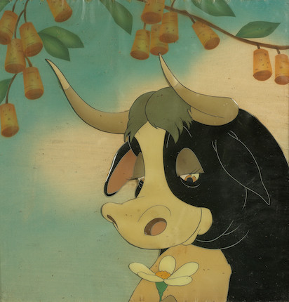 Bonhams : Ferdinand the Bull An original cel of Ferdinand the Bull with a  flower, Walt Disney, 1938,