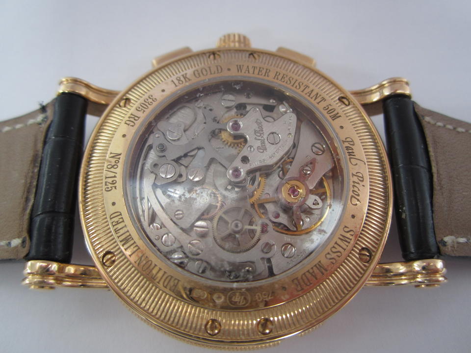 Paul Picot. An 18K rose gold manual wind chronograph wristwatch Ref:3305.R6, No.8/125, Movement No.4422390, Circa 2010