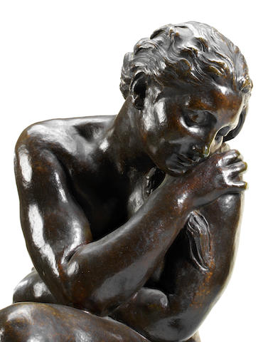 Aim&#233;-Jules Dalou, (French, 1838-1902): A bronze figure of 'Baigneuse Avant Le Bain (Bather before the bath)'