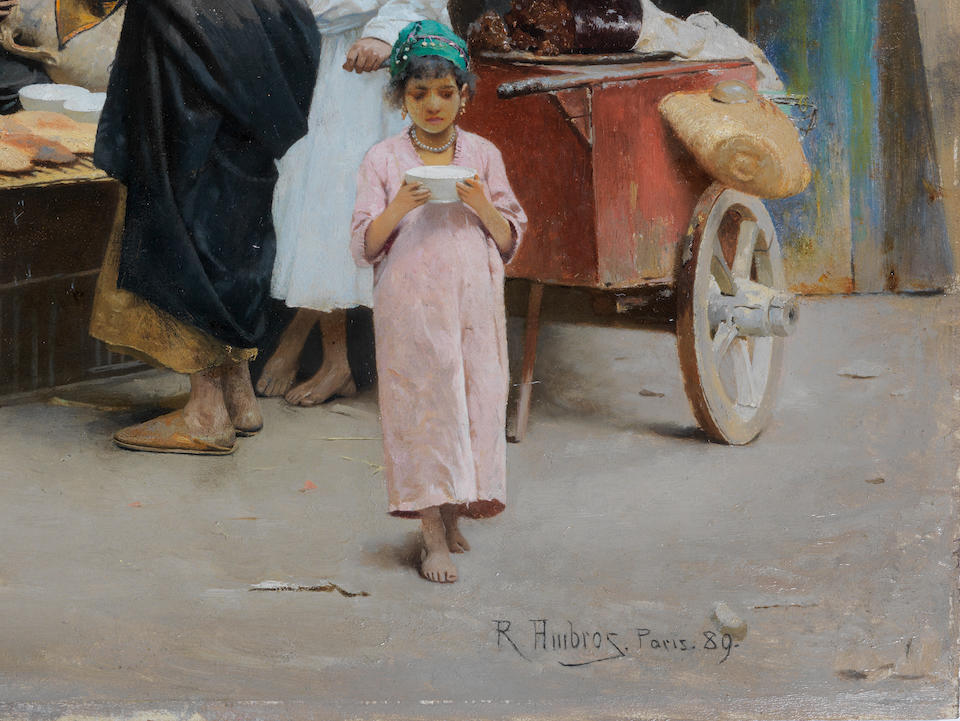 Raphael von Ambros (Austrian, 1855-1895) A street vendor
