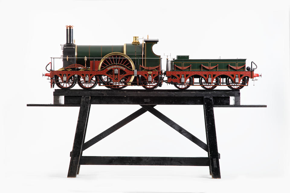A finely engineered 10 &#188; inch gauge (scale 8.22:1) live steam model of a broad gauge GWR 4-2-2 Rover class Express locomotive 'Dragon', The original designed by Daniel Gooch, model built by Ken Woodham,
