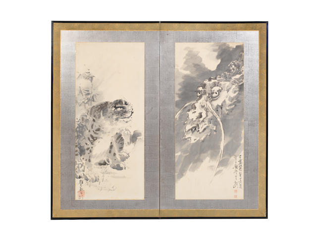 Kishi Ganku &#23736;&#23736;&#39378; (1749/56-1838) Tiger and Dragon Edo period (1615-1868), 1794