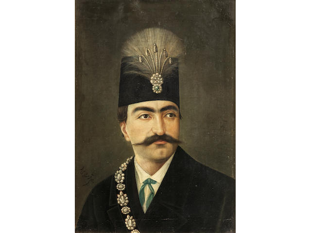 Nasr al-Din Shah Qajar (reg. 1848-96) Persia, by a follower of Kamal al-Mulk, second half of the 19th Century