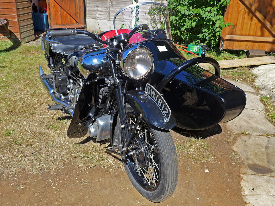1937 Brough Superior 1,096cc 11-50hp Motorcycle Combination Frame no. M8/1854 Engine no. LTZ/F 57029/SN