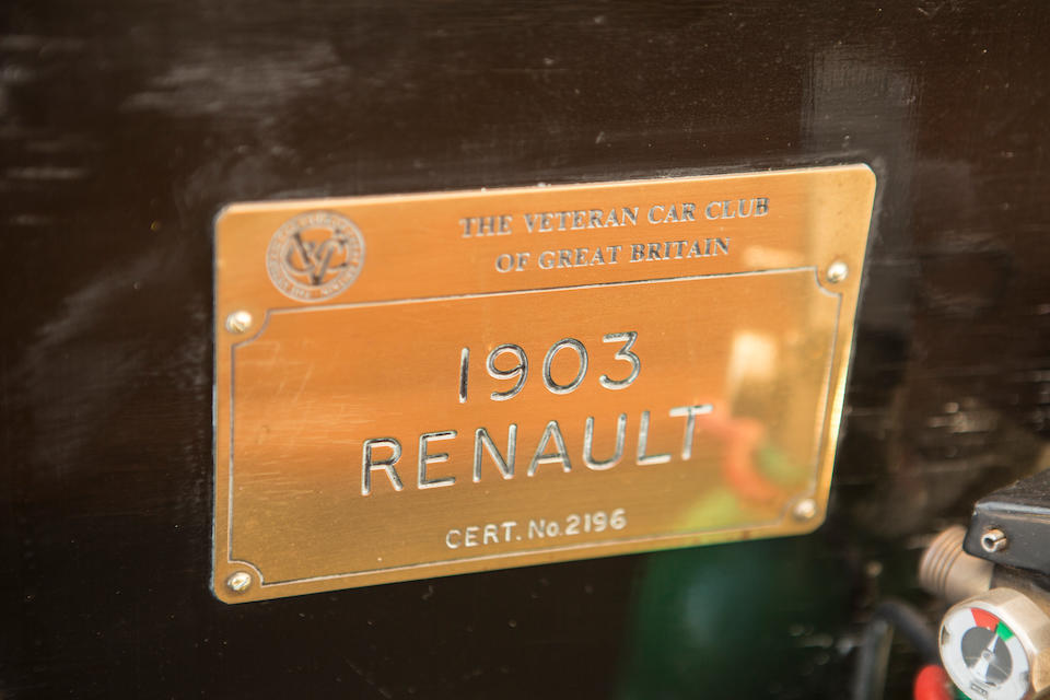 Formerly owned by noted Renault collector George Dorrington,1903 Renault Type N-C 10hp Two Cylinder Wagonette  Chassis no. 227