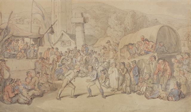 Thomas Rowlandson (London 1756-1827) A Cornish wrestling match